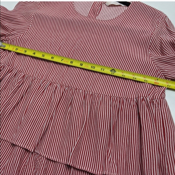 Zara Striped Tiered Top Small - Picture 2 of 7